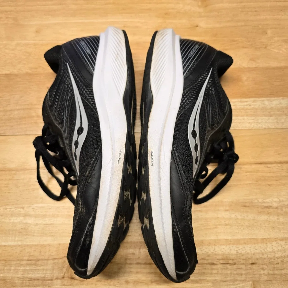 Saucony Cohesion 14 Running Shoes 10W Black Silver Athletic Sneakers S20628-1